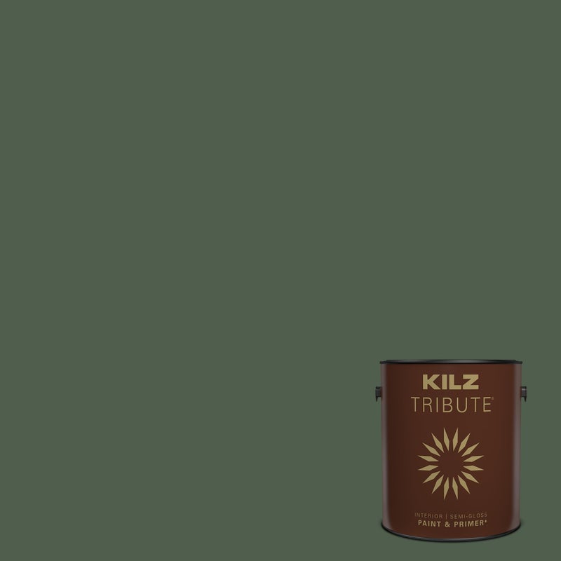 KILZ TRIBUTE Paint & Primer, Interior, Semi-Gloss, American Pine, 1 Gallon - Image 1
